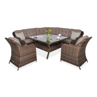 Narożnik z technorattanu SAVONA w kolorze brązowym