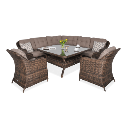 Narożnik z technorattanu SAVONA w kolorze brązowym