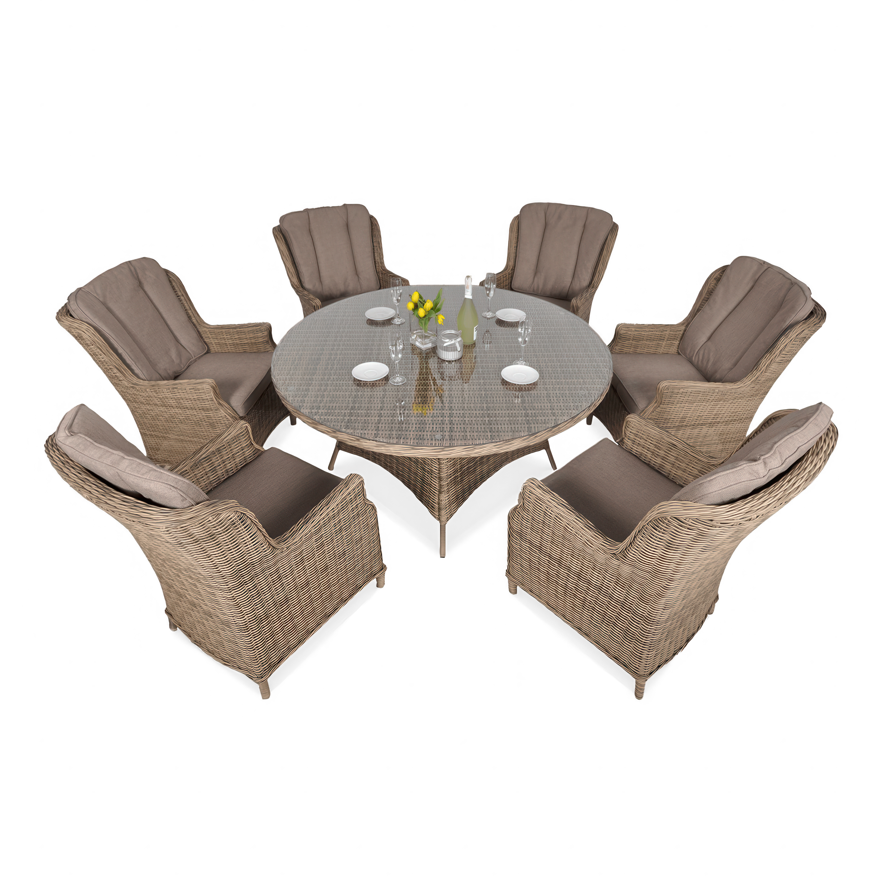 Meble z technorattanu RAVENA Brown