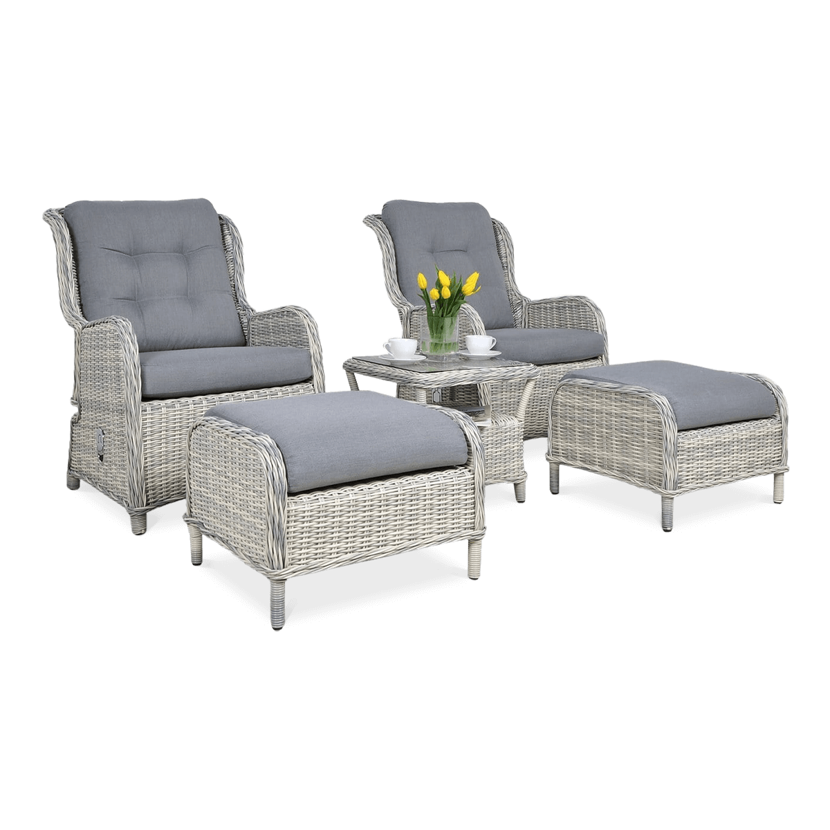 OUTLET 487 Zestaw wypoczynkowy SIENNA DUO PREMIUM White Grey