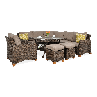 Narożnik z technorattanu TOLEDO DINING w kolorze brązowym