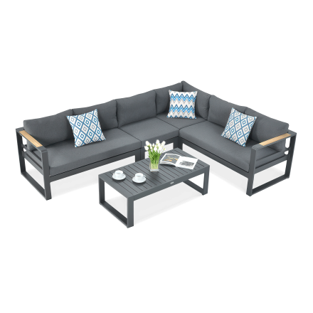 Narożnik idealny do wypoczynku PANAMA w kolorze czarnym