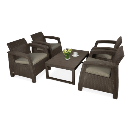 Zestaw ogrodowy CORFU QUATTRO/LYON Brown