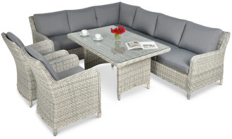 Narożnik z technorattanu MARYLAND White Grey