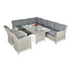 Narożnik z technorattanu MARYLAND White Grey