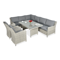 Narożnik z technorattanu MARYLAND White Grey