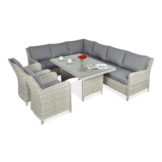 Narożnik z technorattanu MARYLAND White Grey