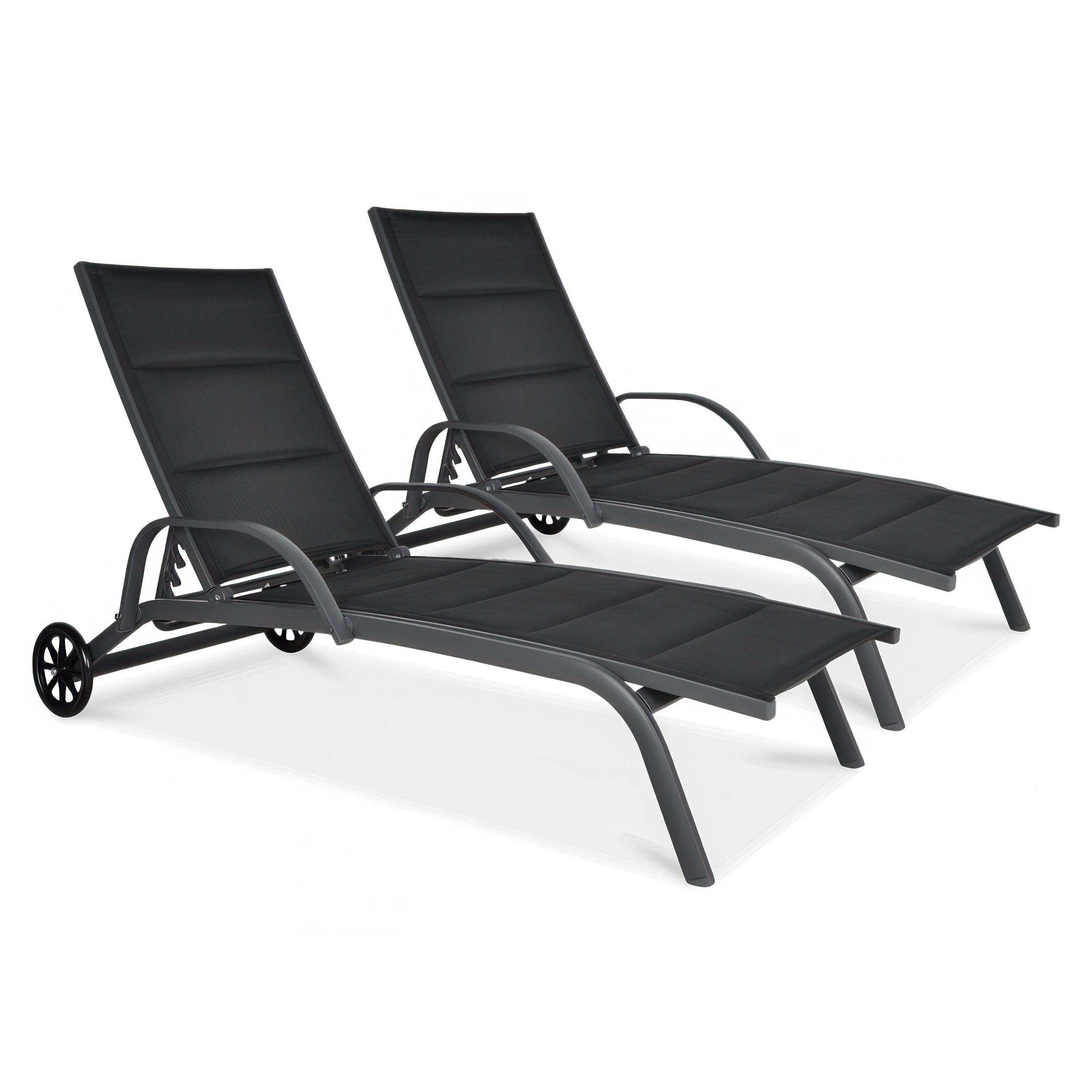 Zestaw leżaków ogrodowych aluminiowych MAJORKA Black 2 szt.