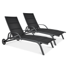 Zestaw leżaków ogrodowych aluminiowych MAJORKA Black 2 szt.