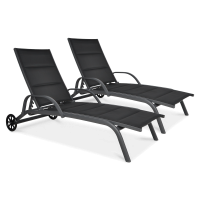 Zestaw leżaków ogrodowych aluminiowych MAJORKA Black 2 szt.