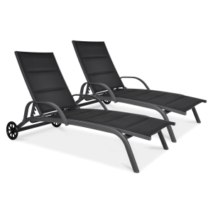 Zestaw leżaków ogrodowych aluminiowych MAJORKA Black 2 szt.
