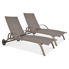 Zestaw dwóch leżaków ogrodowych aluminiowych MAJORKA Taupe
