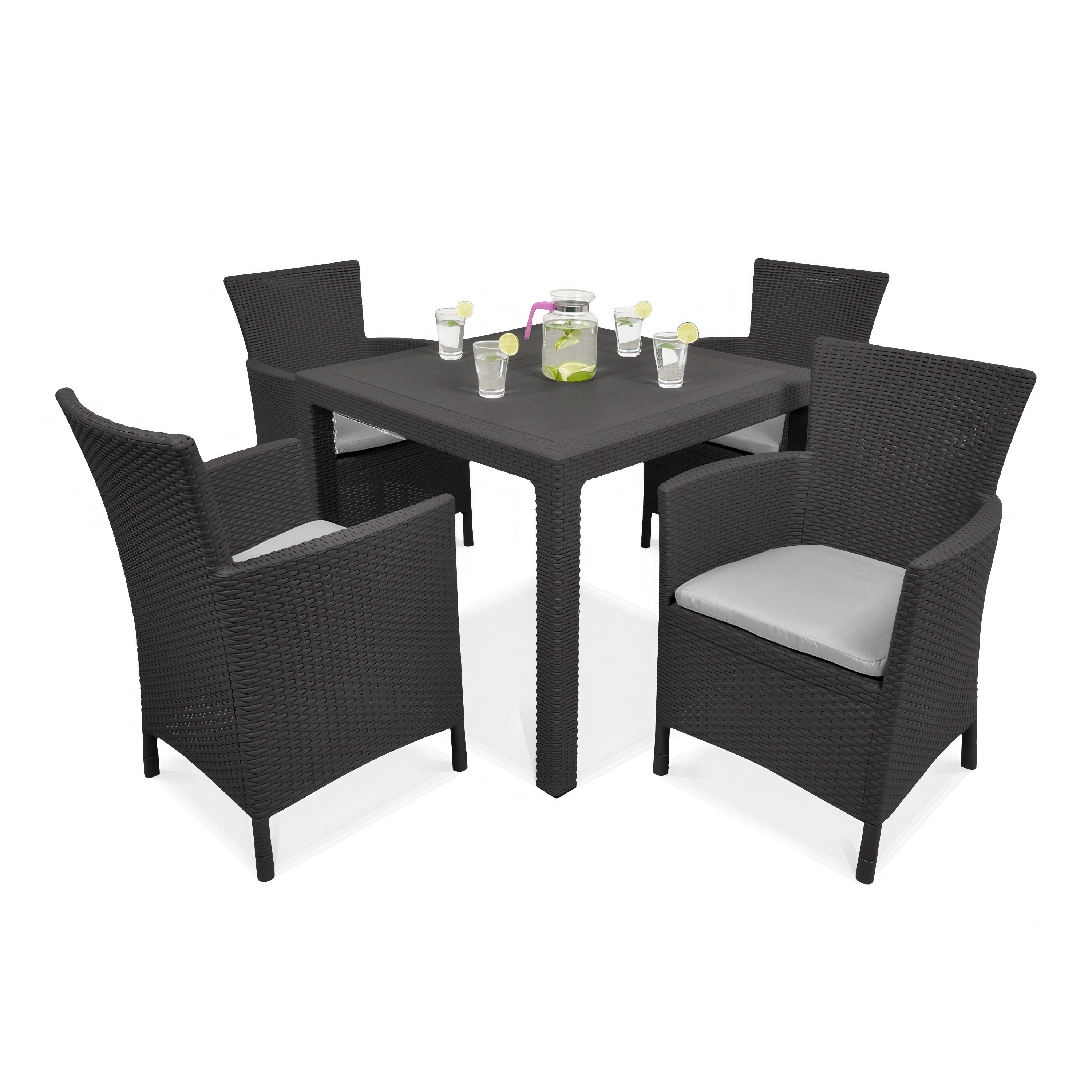 Komplet ogrodowy IOWA/MELODY QUARTET 4+1 w kolorze grafitowym