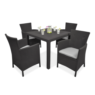 Komplet ogrodowy IOWA/MELODY QUARTET 4+1 w kolorze grafitowym