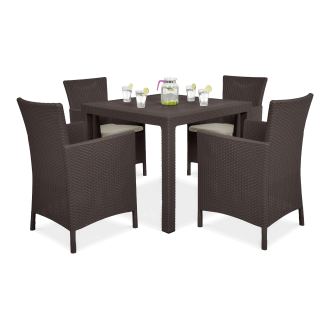 Komplet ogrodowy IOWA/MELODY QUARTET 4+1 brązowy