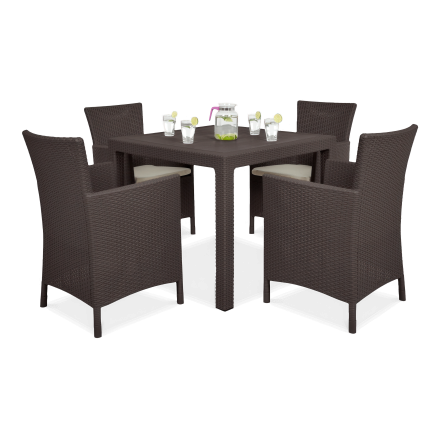 Komplet ogrodowy IOWA/MELODY QUARTET 4+1 brązowy