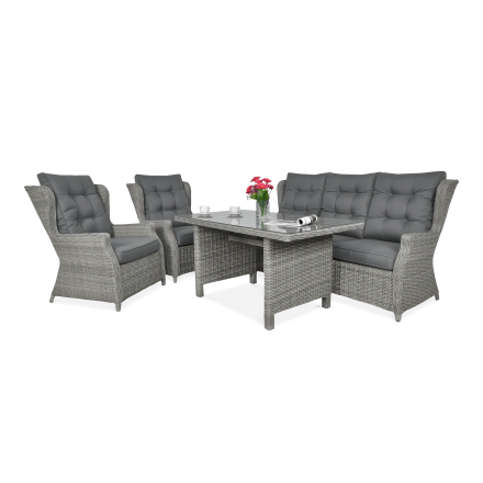 Meble technorattanowe TRIVENTO DINING 3 Stone Grey