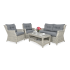 Meble z technorattanu TRIVENTO 2 w kolorze biało - szarym