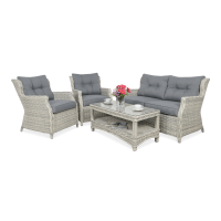 Meble z technorattanu TRIVENTO 2 White Grey