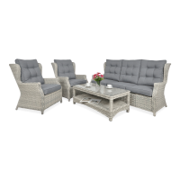 Zestaw technorattanowy TRIVENTO 3 White Grey