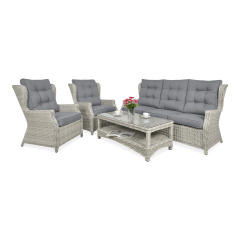 Zestaw technorattanowy TRIVENTO 3 w odcieniach szarości