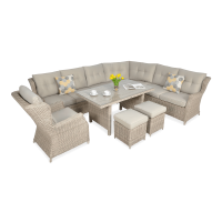 Narożnik z technorattanu TRIVENTO DINING Light Beige