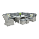 Narożnik z technorattanu TRIVENTO DINING Stone Grey