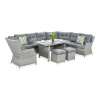 Narożnik z technorattanu TRIVENTO DINING Stone Grey