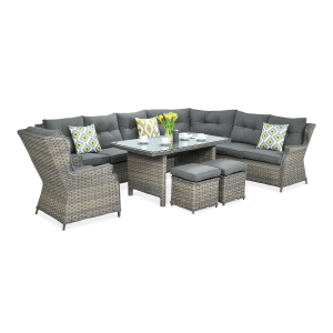 Narożnik z technorattanu TRIVENTO DINING w kolorze brązowym