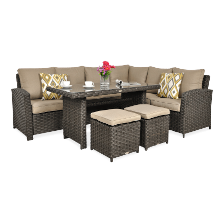 Narożnik technorattanowy SANTANA DINING Brown