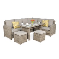 Narożnik technorattanowy SANTANA DINING Beige