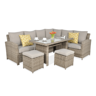 Narożnik technorattanowy SANTANA DINING Beige