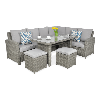 Narożnik technorattanowy SANTANA DINING Modern Grey