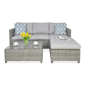 Narożnik technorattanowy MARCO CAFFE w szarym odcieniu