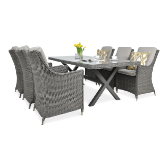 Zestaw mebli z technorattanu NAPOLI 6/200 w odcieniach szarości