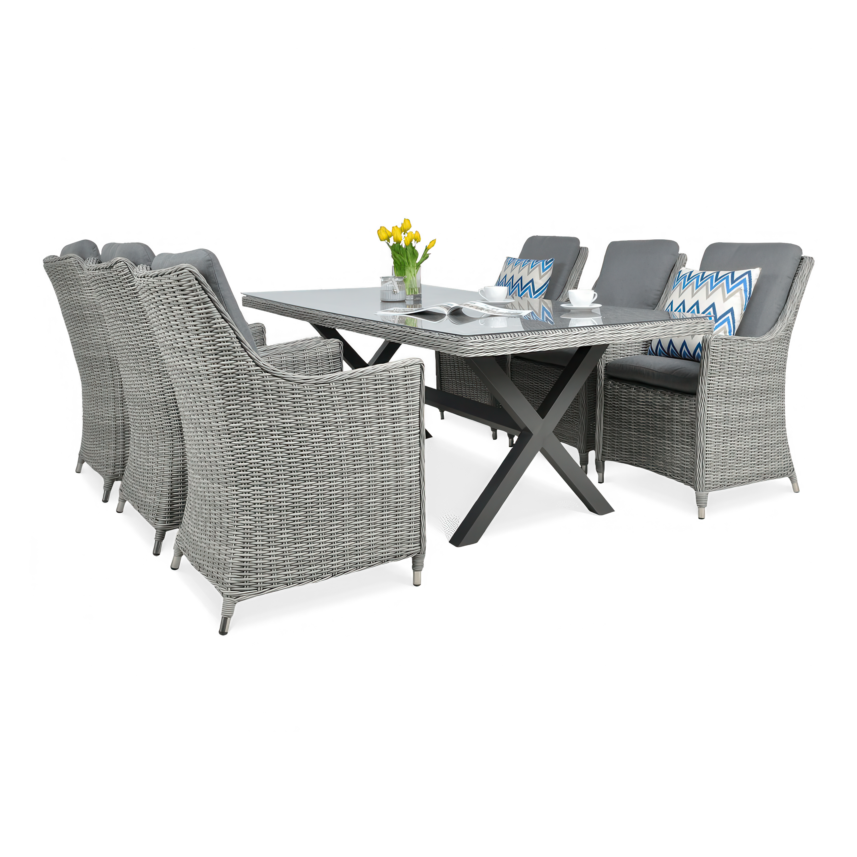 Zestaw mebli z technorattanu NAPOLI 6/200 Stone Grey