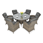 Meble z technorattanu BARCELONA Melange w odcieniach brązu i szarości