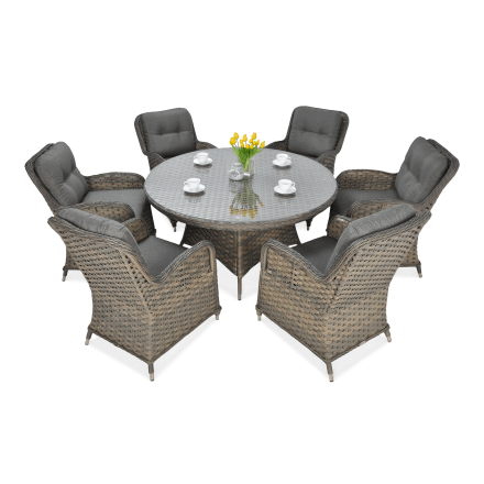 Meble z technorattanu BARCELONA Melange w odcieniach brązu i szarości