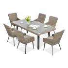 Zestaw jadalniany z technorattanu MILANO 6/200 w kolorze brązowym