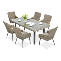 Zestaw jadalniany z technorattanu MILANO 6/200 w kolorze brązowym