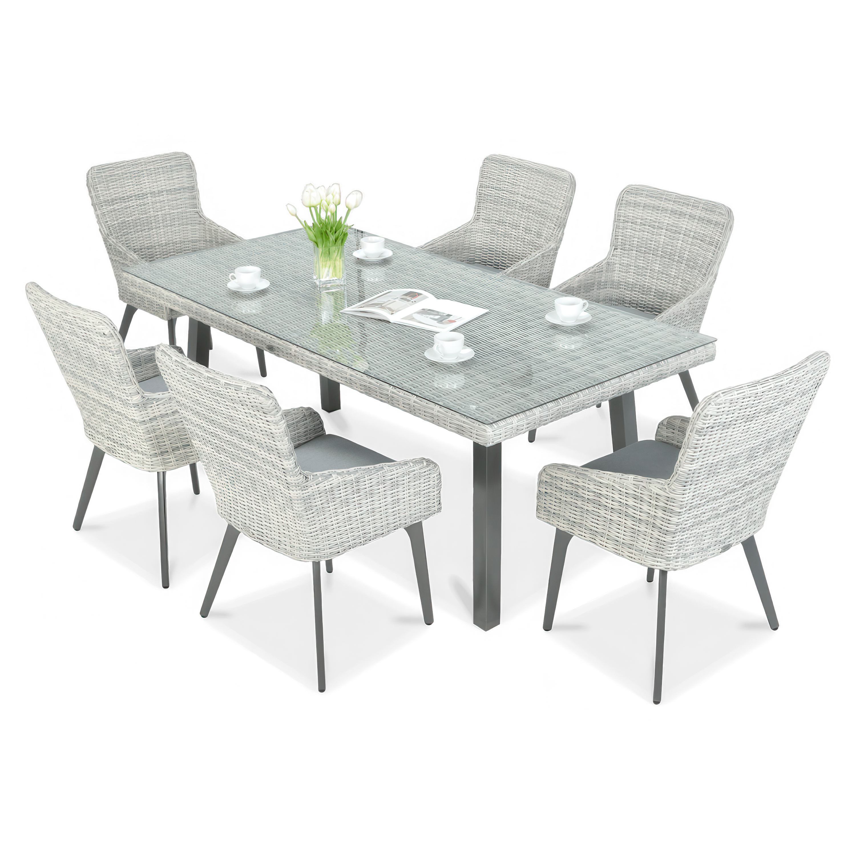 Zestaw z technorattanu MILANO 6/200 z w jasno szarym kolorze