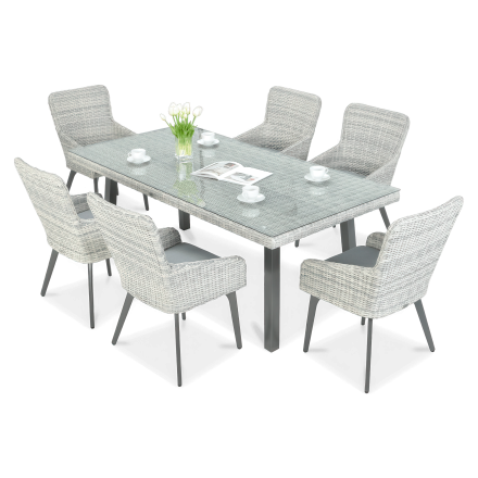 Zestaw z technorattanu MILANO 6/200 z w jasno szarym kolorze