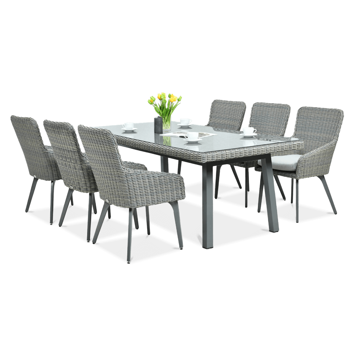 OUTLET 596 Zestaw z technorattanu MILANO 6/200 Grey