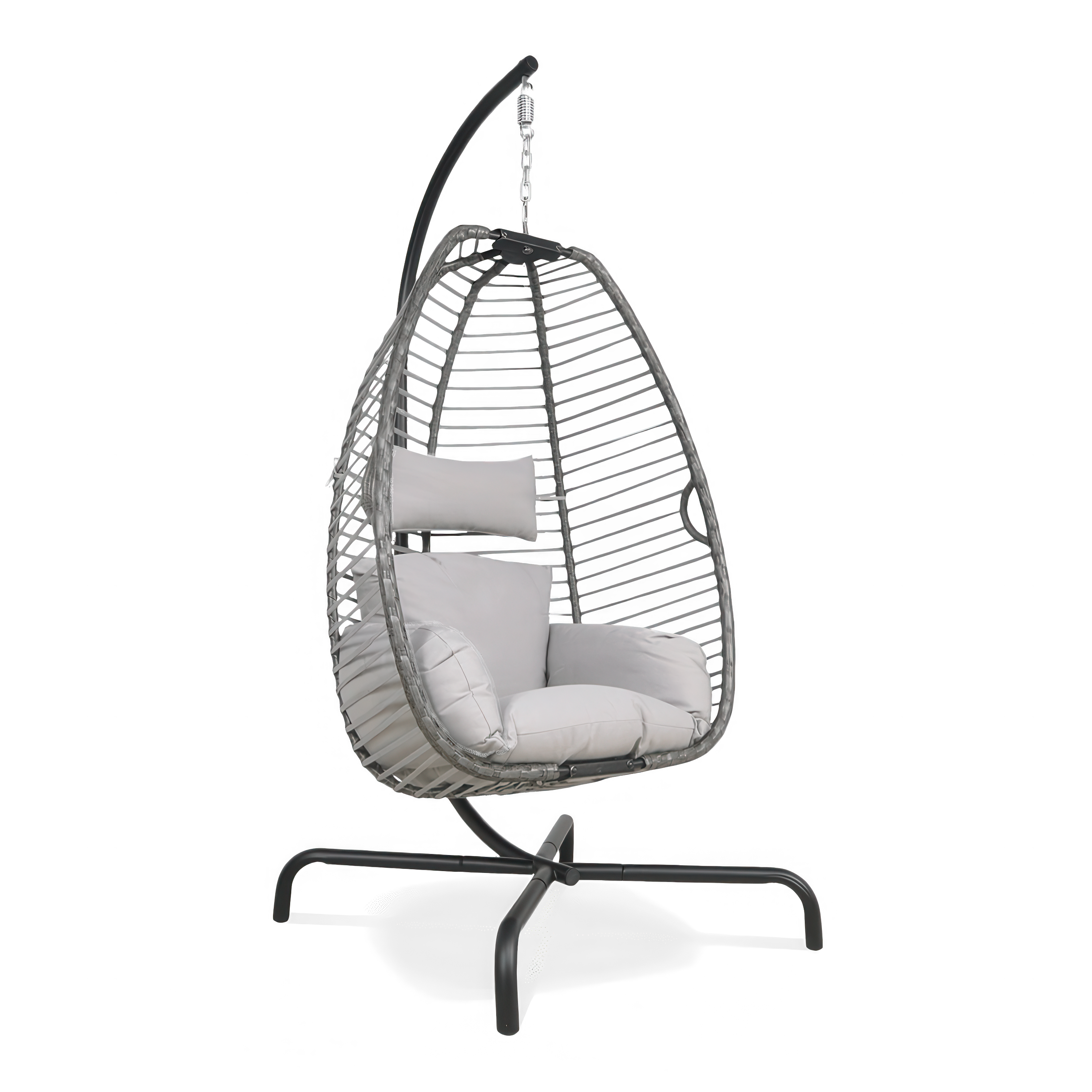 Fotel wiszący z technorattanu COMFORT Grey