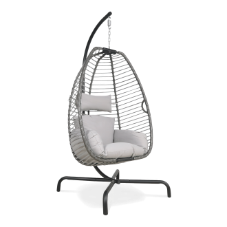 Fotel wiszący z technorattanu COMFORT Grey