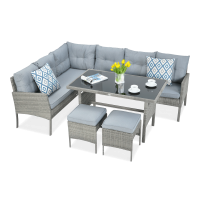 Narożnik z technorattanu CORTINA Dolphin Grey