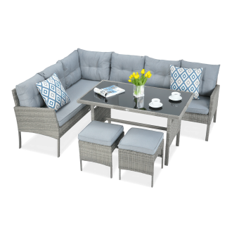 Narożnik z technorattanu CORTINA Dolphin Grey