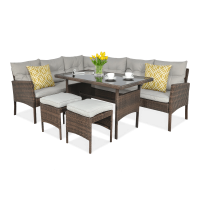 Narożnik z technorattanu CORTINA Brown