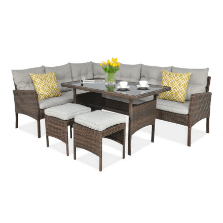 Narożnik z technorattanu CORTINA Brown