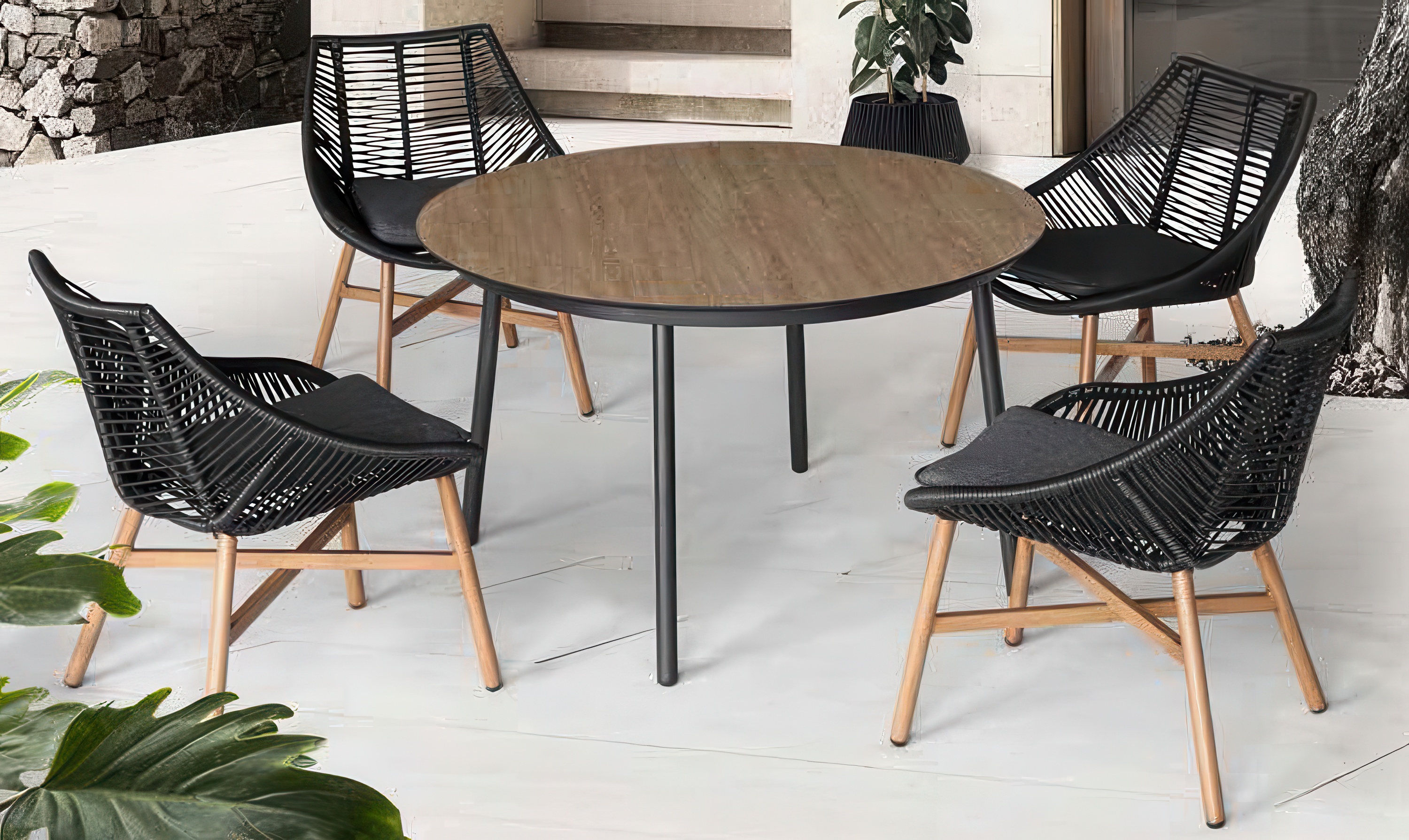 Zestaw ogrodowy jadalniany ALMERA DINING Black